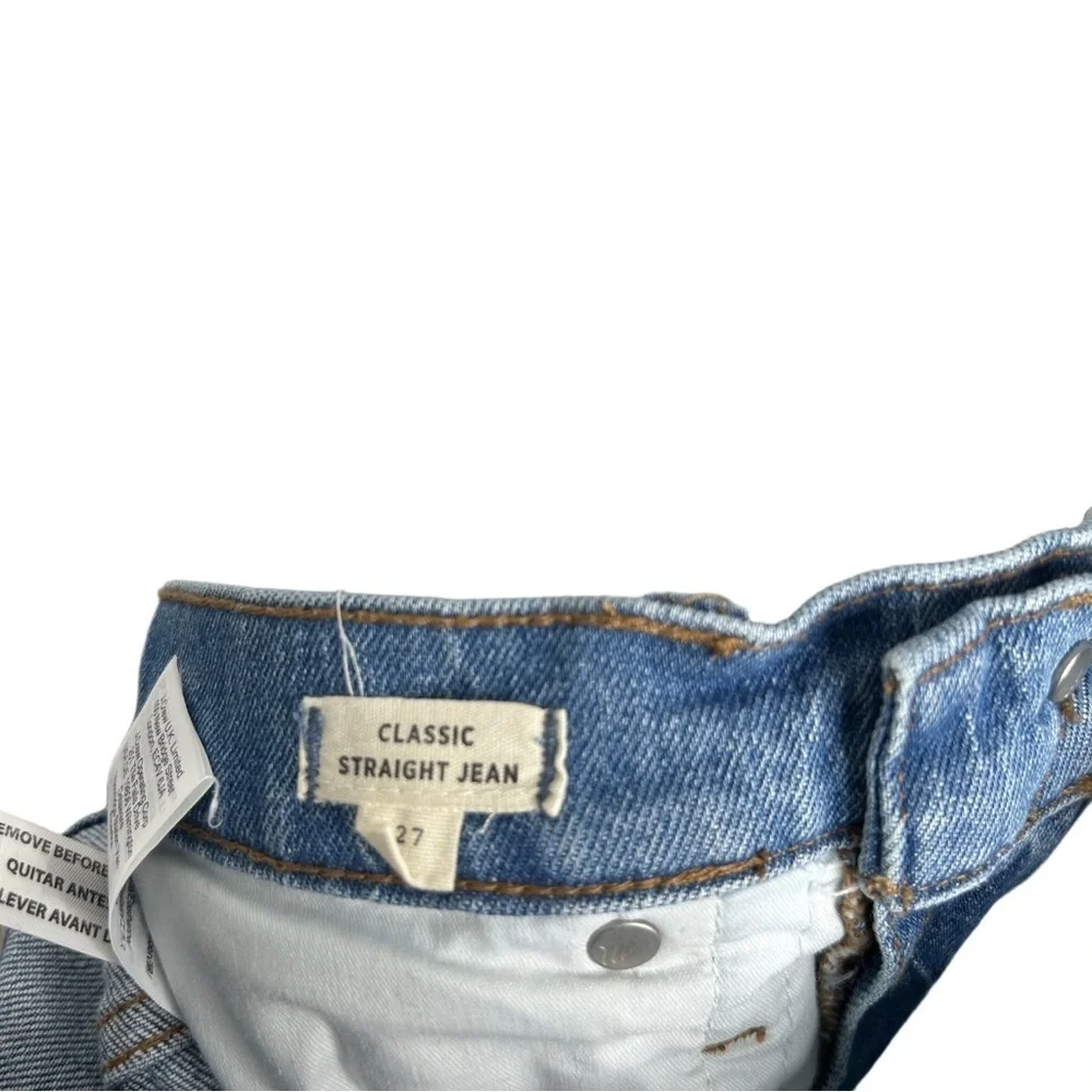 Madewell Classic Straight Jeans in Corrie Wash Step-Hem Edition Woman’s Size 27